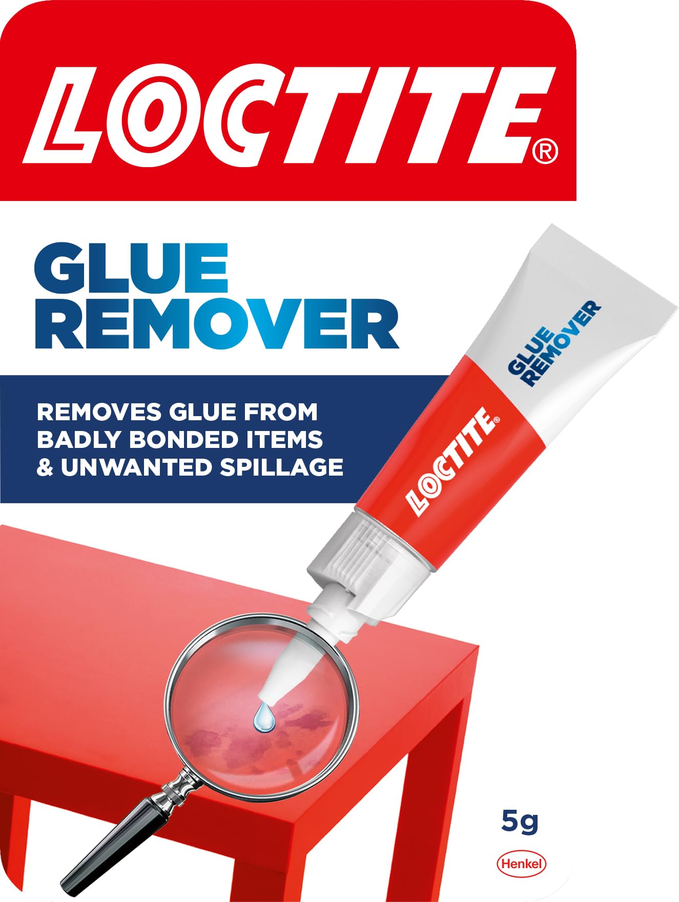 Loctite Glue Remover, Effective Adhesive Remover for Correcting Badly Bonded Items, Practical Sticker Remover for a Range of Surfaces, 1 x 5g Loctite Remover