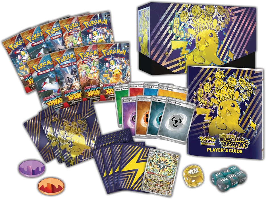 Pokémon TCG: Scarlet & Violet—Surging Sparks Elite Trainer Box (1 Full-Art Promo Card, 9 Boosters & Premium Accessories)