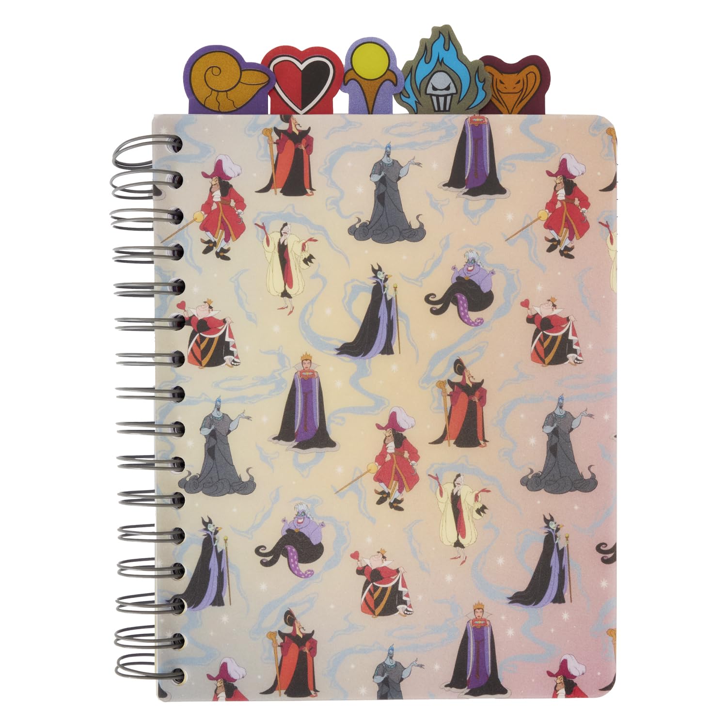 Loungefly Disney Villains Iridescent All-Over Print Stationery Spiral Tab Journal