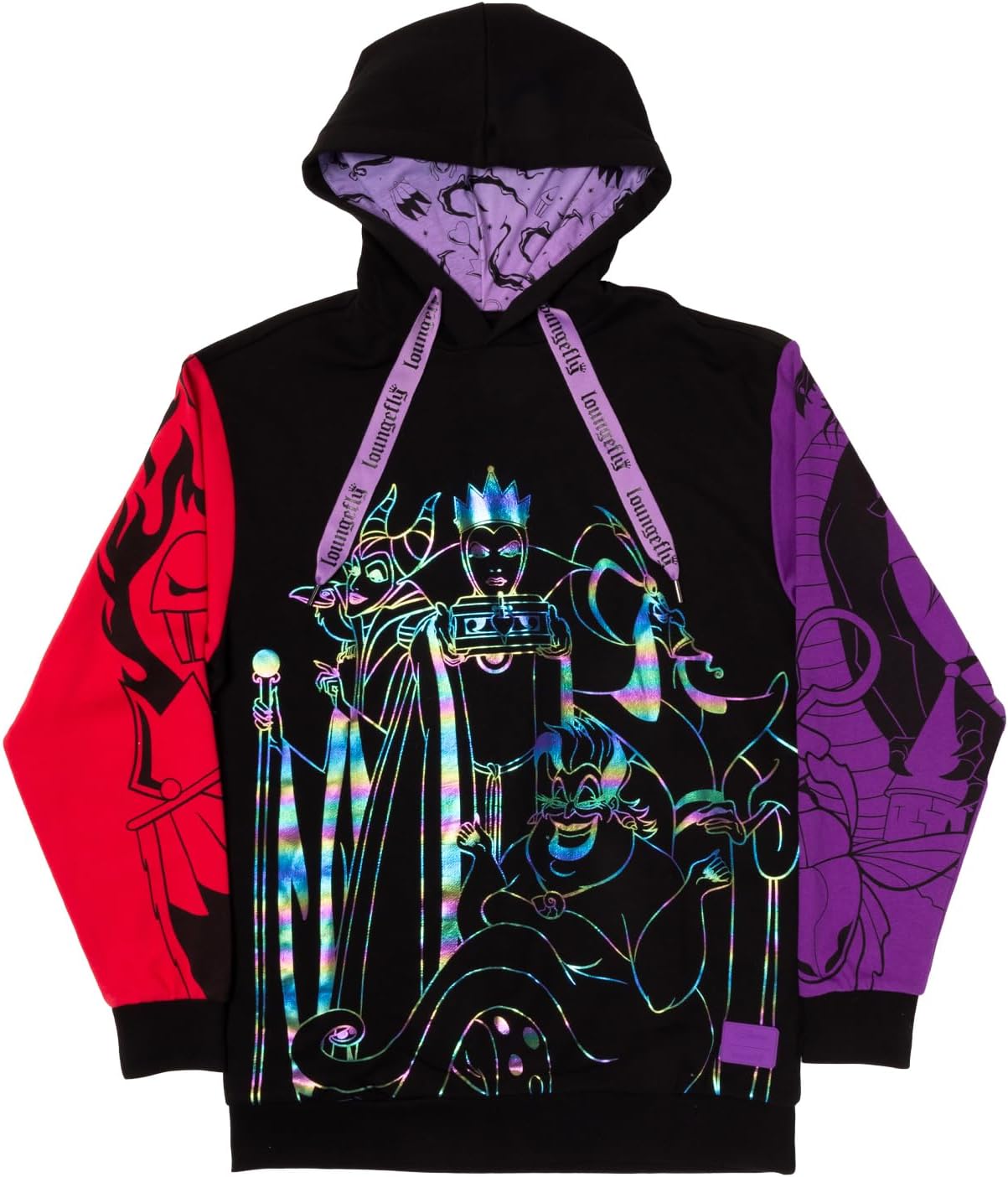 Loungefly Disney Villains Color Block Hooded Sweatshirt Medium