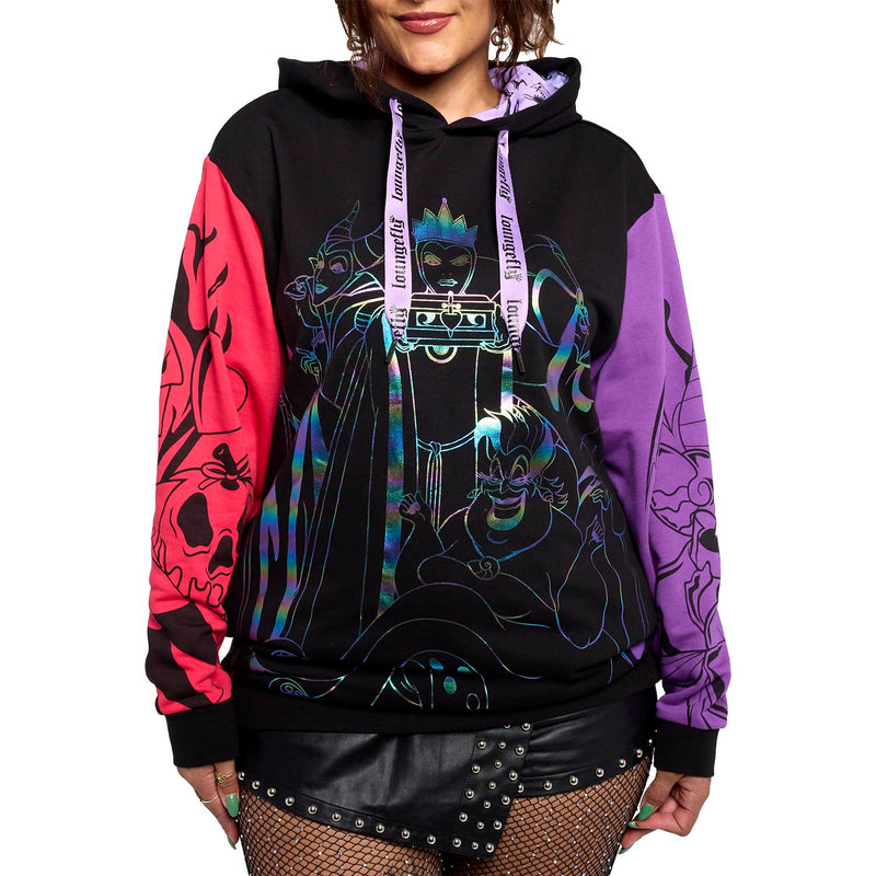 Loungefly Disney Villains Color Block Hooded Sweatshirt Medium