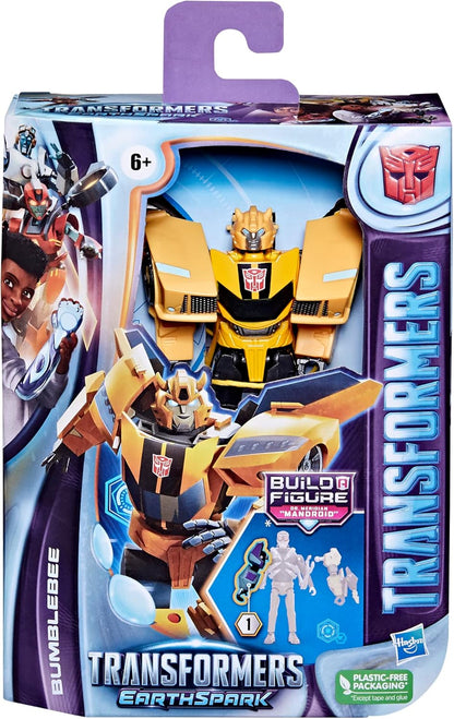 Transformers Toys EarthSpark Deluxe Class Bumblebee, 12.5-cm Action Figure, Robot Toys for Children Aged 6 and Up
