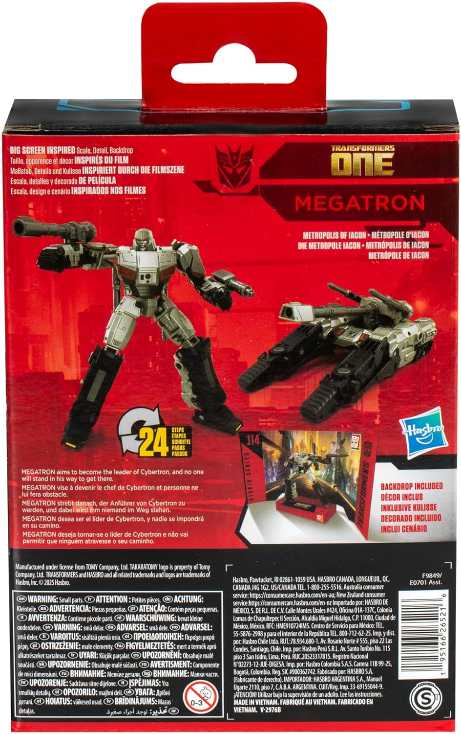 Transformers Studio Series Deluxe One 114 Megatron 4.5” Action Figure, 8+