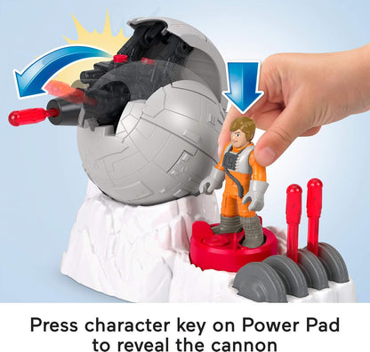 Fisher-Price Imaginext Star Wars Toys Rebel Base Cannon Launcher with Luke Skywalker Metal Character Key for Kids Ages 3+ Years