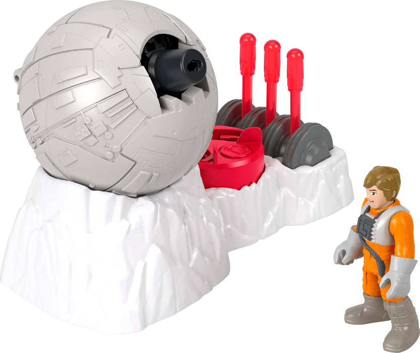 Fisher-Price Imaginext Star Wars Toys Rebel Base Cannon Launcher with Luke Skywalker Metal Character Key for Kids Ages 3+ Years