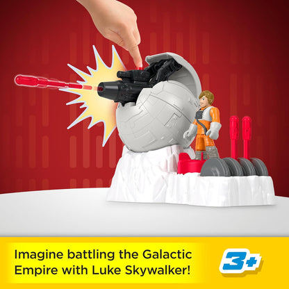 Fisher-Price Imaginext Star Wars Toys Rebel Base Cannon Launcher with Luke Skywalker Metal Character Key for Kids Ages 3+ Years