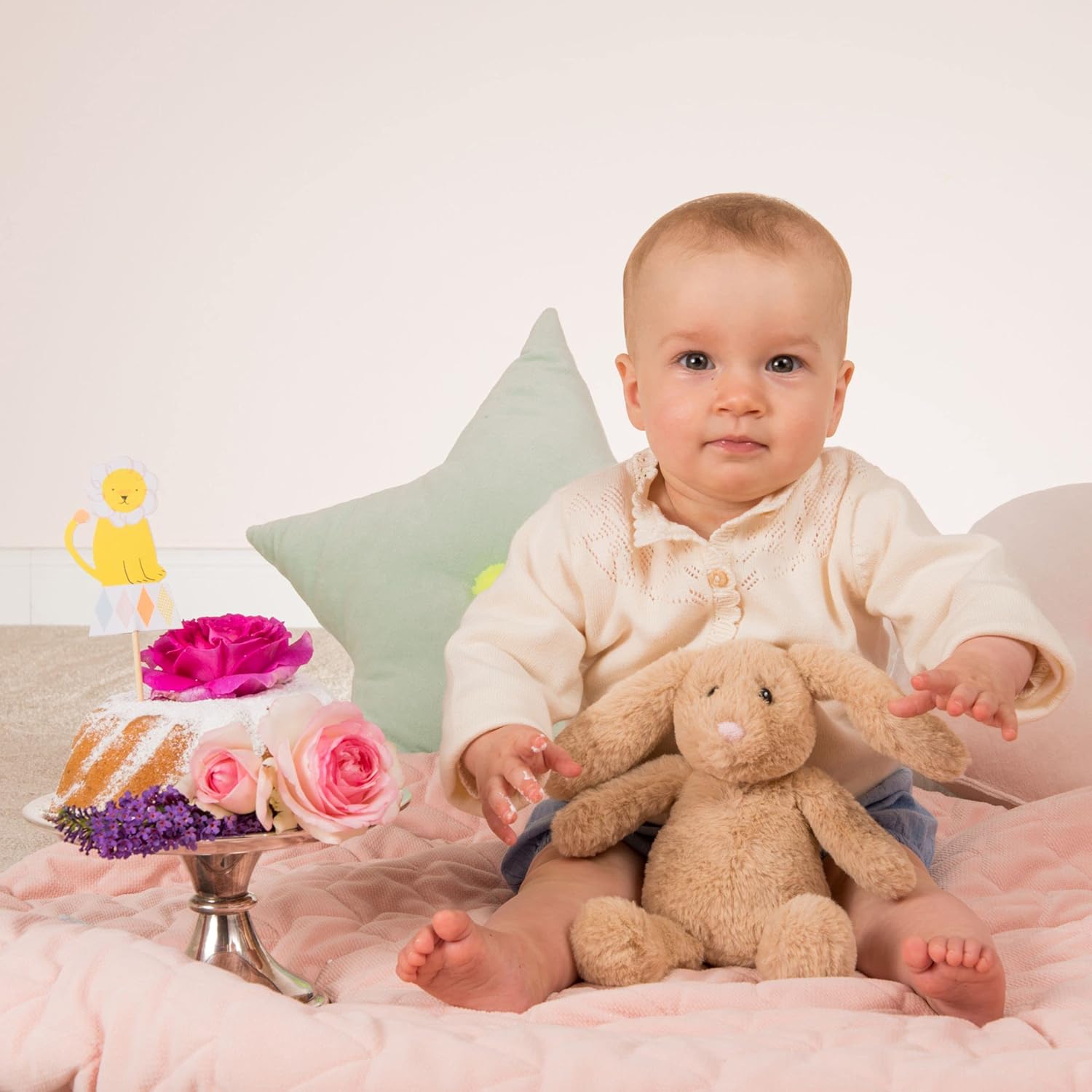 Teddy Hermann Herzekind 93910 Hase Häschen Anny 23 cm, Kuscheltier, Plüschtier