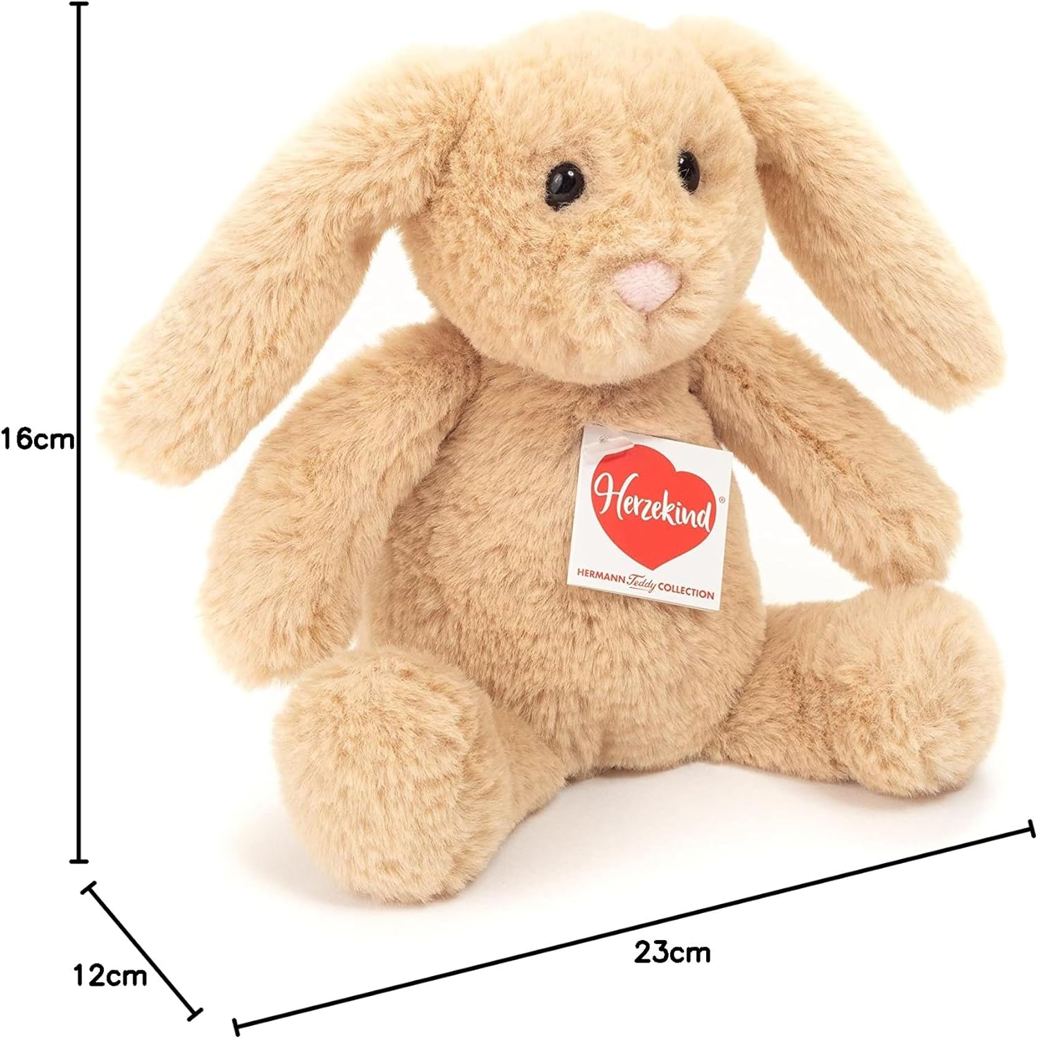 Teddy Hermann Herzekind 93910 Hase Häschen Anny 23 cm, Kuscheltier, Plüschtier