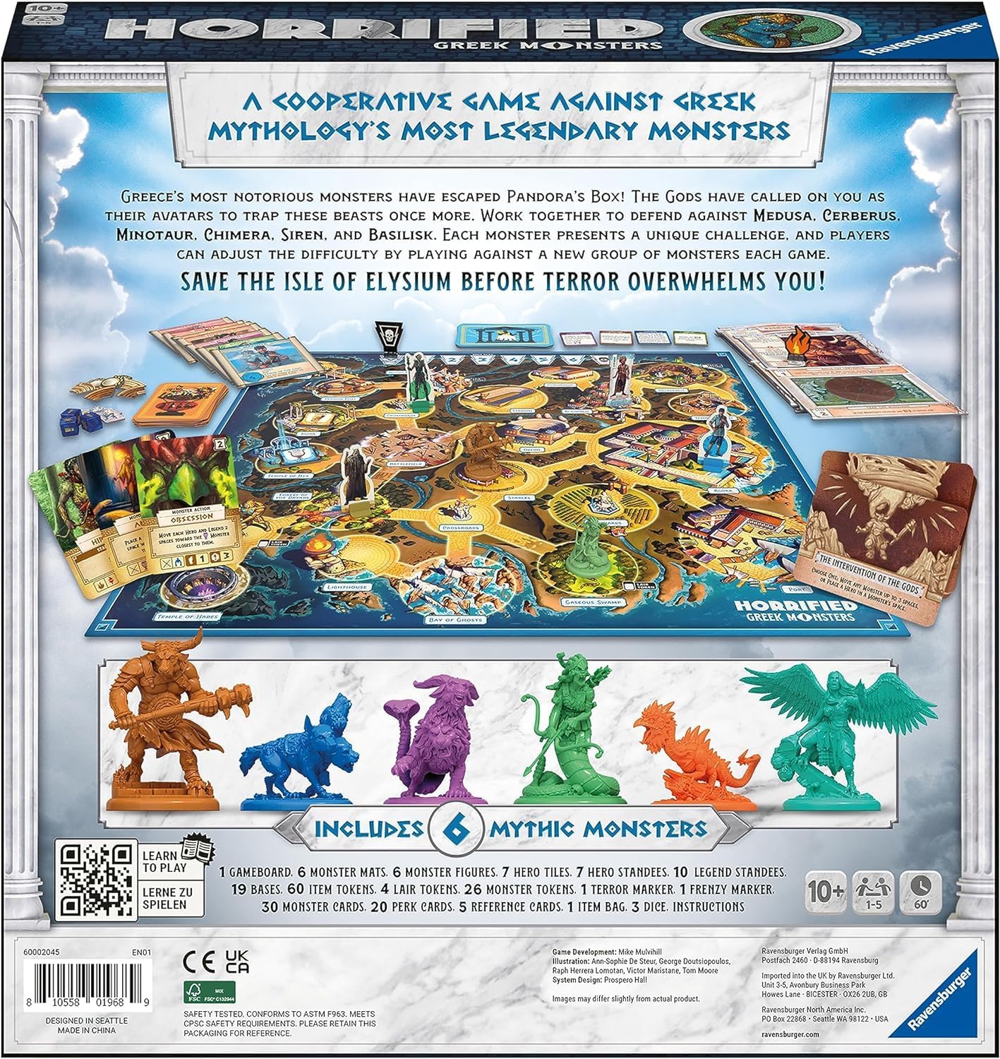Ravensburger Horrified Greek Monsters - Immersive Cooperative Strategy Board Game for Adults and Kids Age 10 Years Up