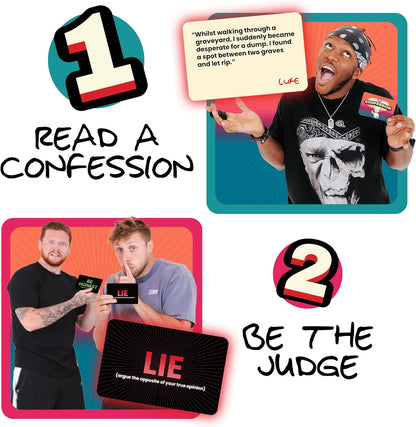 The Sidemen TOO FAR Card Game | The Morally Outrageous Funniest Party Card Game | By the Sidemen | Reveal Your Honest Opinions, Judge the Confession and Catch the Liar | For Teens, Adults, 16+