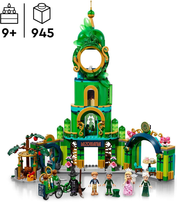 LEGO Wicked Benvenuti nella Città di Smeraldo, Gioco da Collezione per Bambine e Bambini da 9 Anni con Torre Giocattolo da Costruire e 5 Personaggi del Film tra cui Glinda e Elphaba, Idea Regalo 75684
