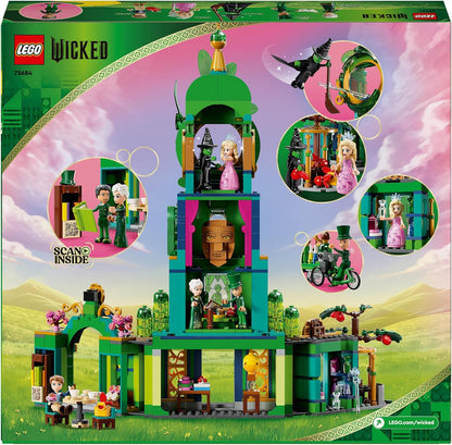 LEGO Wicked Welcome to Emerald City Set, Building Toy with Tower Model and Glinda and Elphaba Mini-Doll Figures, Gift for Movie Fans and 9 Plus Year Old Girls & Boys Who Love Dolls House Sets 75684