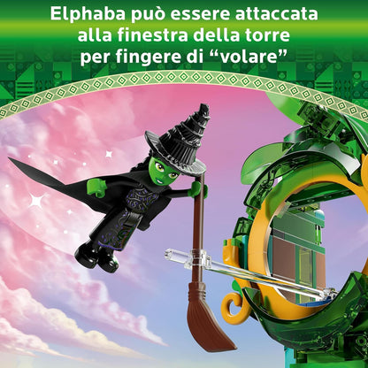LEGO Wicked Welcome to Emerald City Set, Building Toy with Tower Model and Glinda and Elphaba Mini-Doll Figures, Gift for Movie Fans and 9 Plus Year Old Girls & Boys Who Love Dolls House Sets 75684