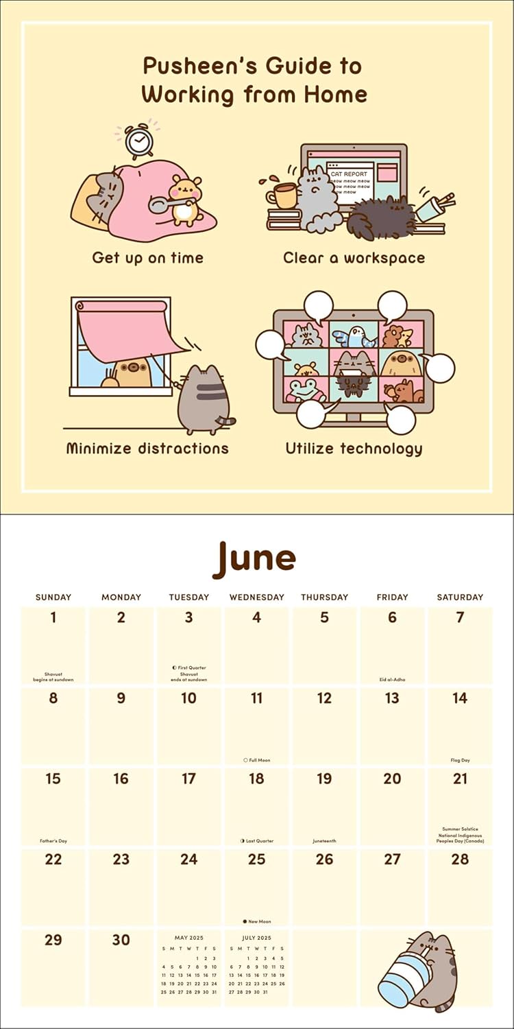 Pusheen 2025 Wall Calendar