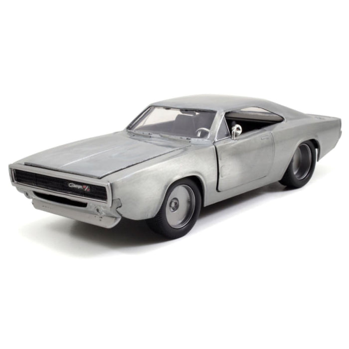 Jada Fast & Furious 1:24 Dom's 1968 Dodge Charger R/T Die-cast Car Bare Metal, Toys for Kids and Adults, 97336