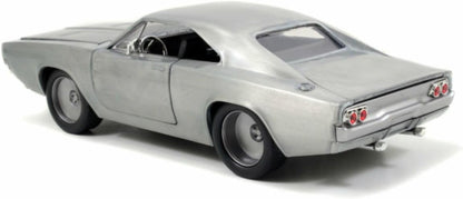 Jada Fast & Furious 1:24 Dom's 1968 Dodge Charger R/T Die-cast Car Bare Metal, Toys for Kids and Adults, 97336