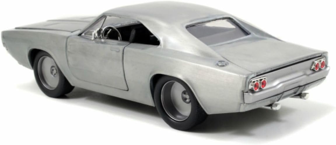 Jada Fast & Furious 1:24 Dom's 1968 Dodge Charger R/T Die-cast Car Bare Metal, Toys for Kids and Adults, 97336
