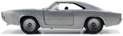 Jada Fast & Furious 1:24 Dom's 1968 Dodge Charger R/T Die-cast Car Bare Metal, Toys for Kids and Adults, 97336
