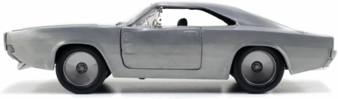 Jada Fast & Furious 1:24 Dom's 1968 Dodge Charger R/T Die-cast Car Bare Metal, Toys for Kids and Adults, 97336