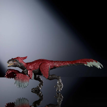 Jurassic World Hammond Collection Pyroraptor Dinosaur Action Figure Toy, Premium Movie Design with Glass Eyes, Wired Tail & 14 Articulations, HTV64
