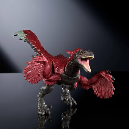 Jurassic World Hammond Collection Pyroraptor Dinosaur Action Figure Toy, Premium Movie Design with Glass Eyes, Wired Tail & 14 Articulations, HTV64