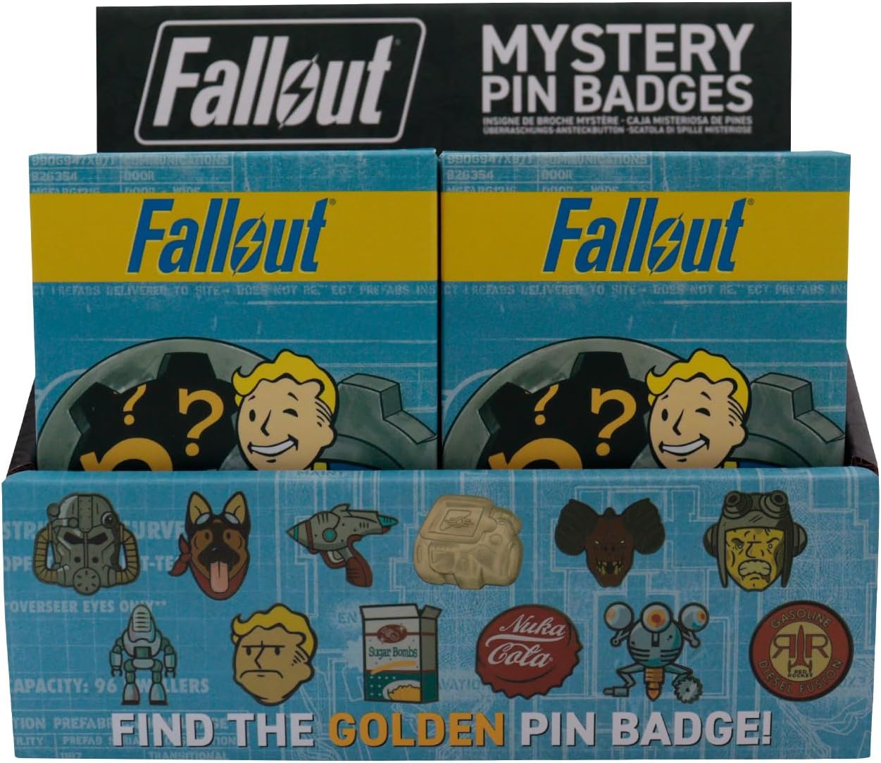 Fallout Mystery Pin Badge CDU Containing 12 Blind Boxes