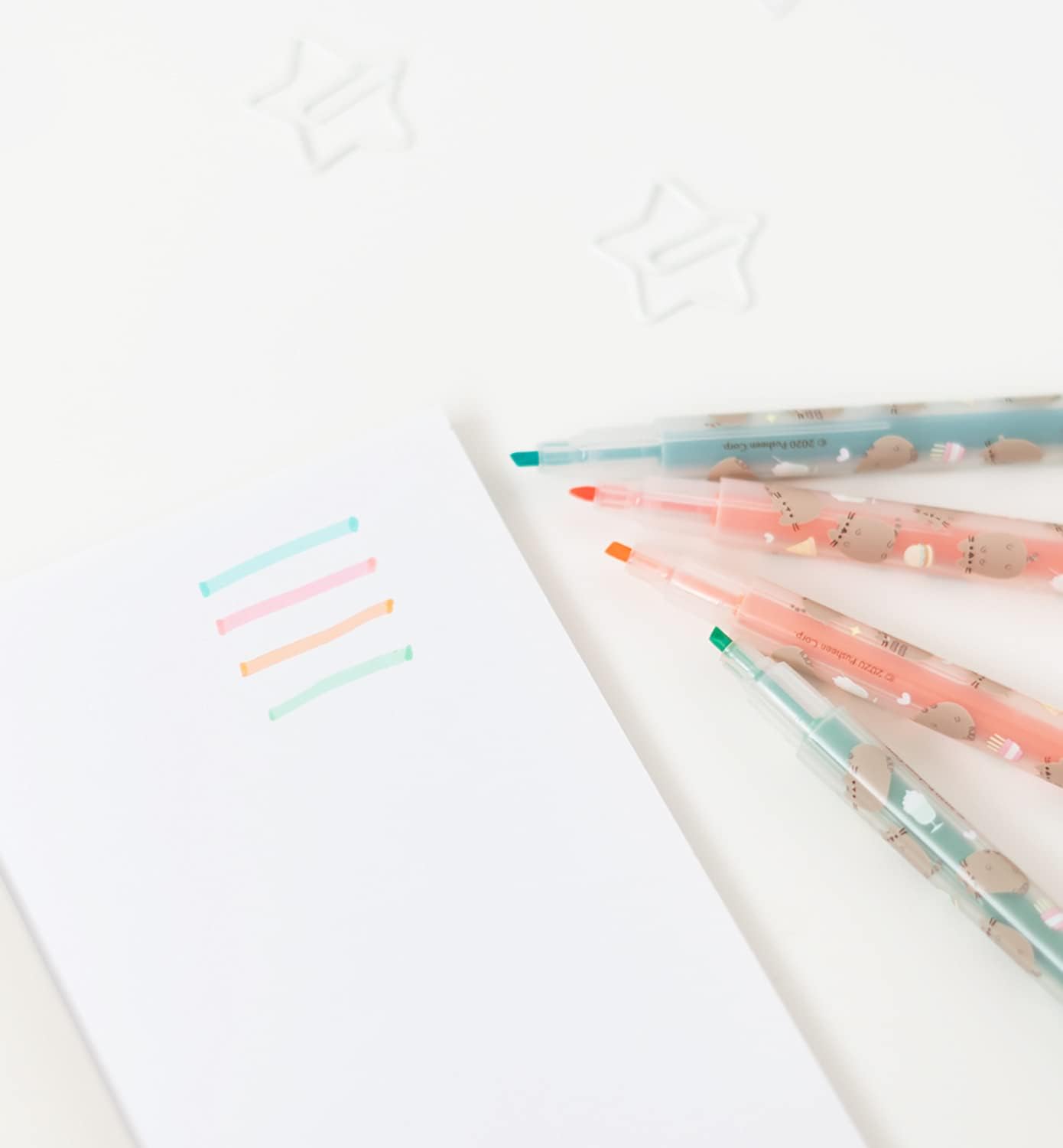 Grupo Erik Set Evidenziatori Pastello Pusheen Foodie Collection, Evidenziatori a Penna con Doppia Estremità con 4 Colori Diversi, Set di 4 Evidenziatori, Ottimo come Kit per la Scuola per Bambini