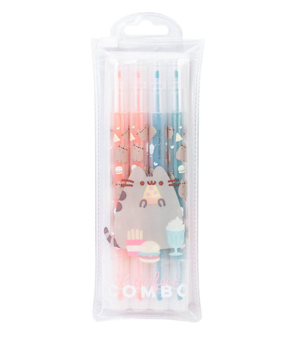 Grupo Erik Set Evidenziatori Pastello Pusheen Foodie Collection, Evidenziatori a Penna con Doppia Estremità con 4 Colori Diversi, Set di 4 Evidenziatori, Ottimo come Kit per la Scuola per Bambini