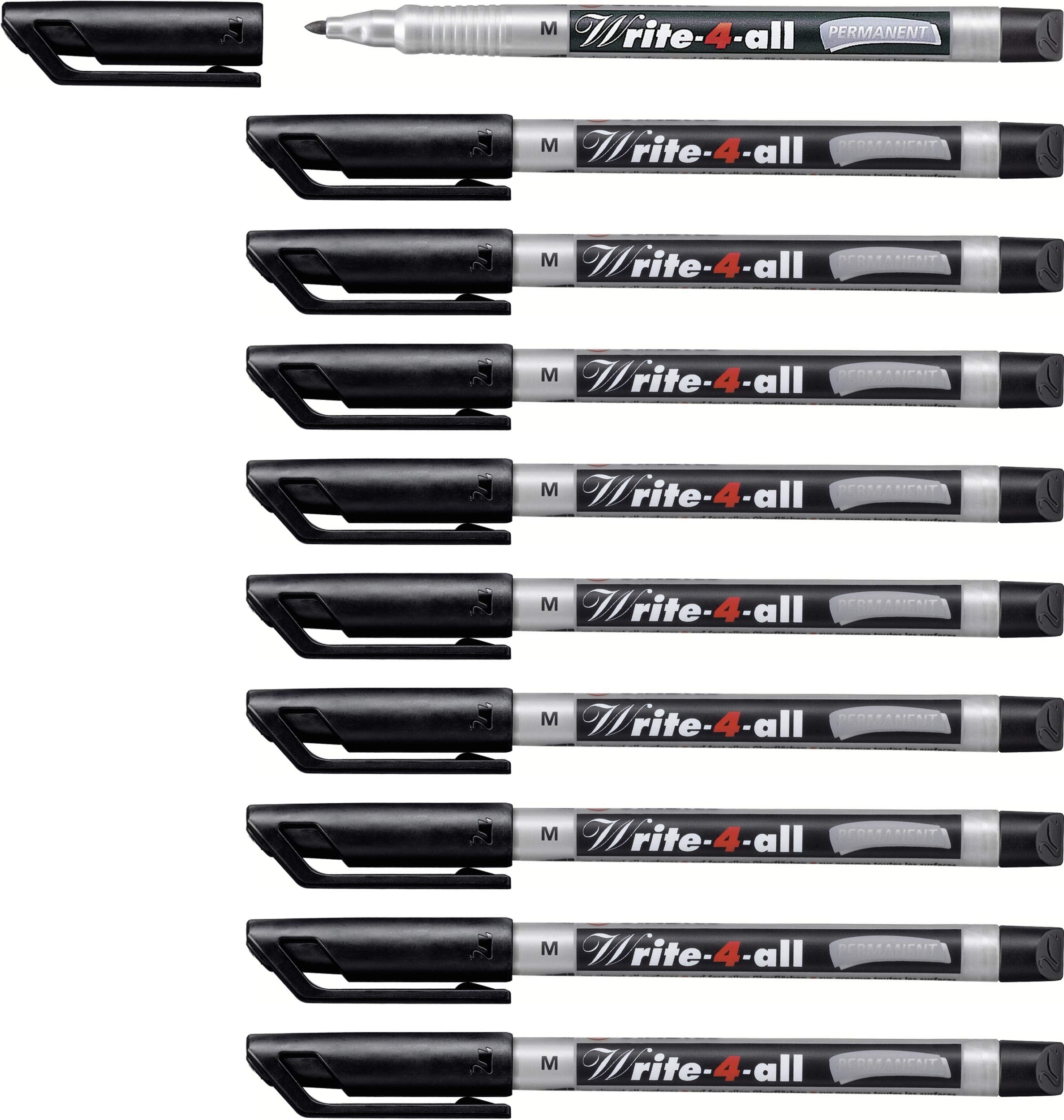 Permanent Marker Pen - STABILO Write-4-all - Medium - Pack of 10