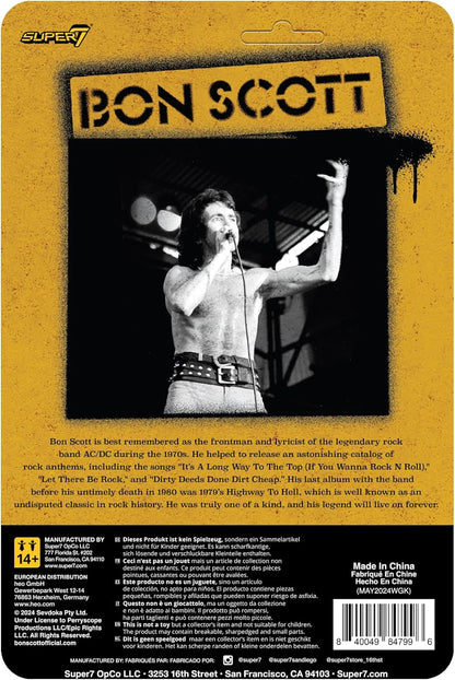 Super7 Bon Scott Reaction Figures Wave 02 - Bon Scott (Leopard Print) Action Figure