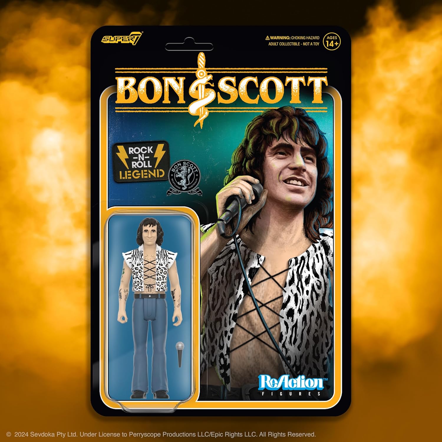 Super7 Bon Scott Reaction Figures Wave 02 - Bon Scott (Leopard Print) Action Figure