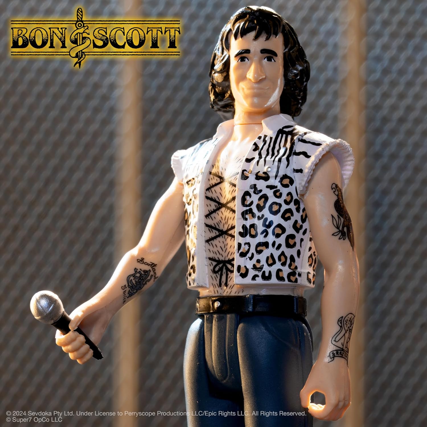 Super7 Bon Scott Reaction Figures Wave 02 - Bon Scott (Leopard Print) Action Figure