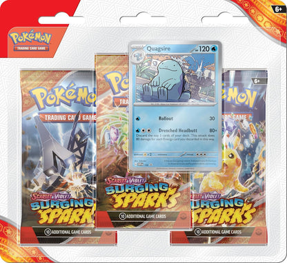 Pokémon TCG Scarlet and Violet 8 Surging Sparks Three Booster Blister Pack
