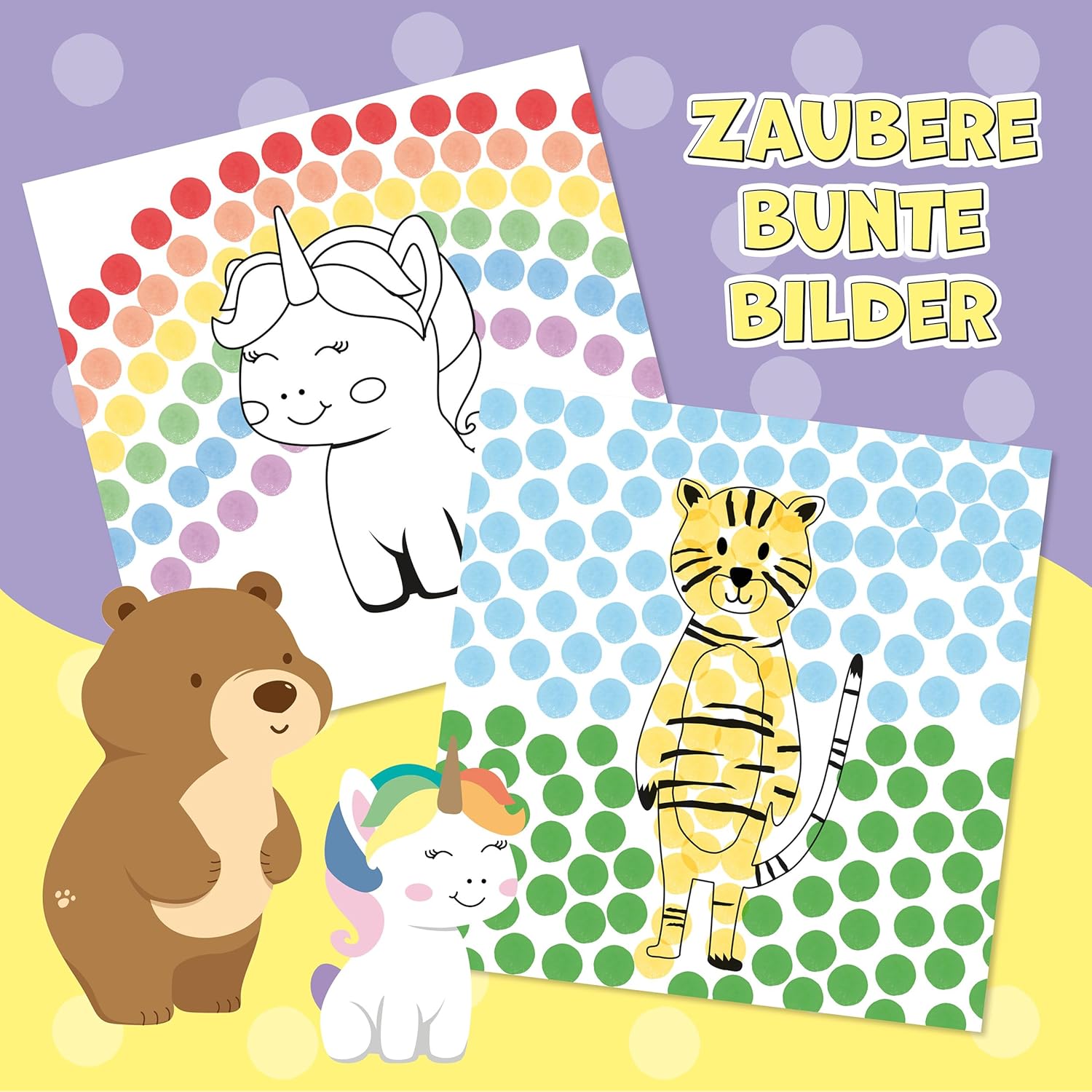Lutz Mauder TapirElla Marker, schilder- en stempelstiften, 5 stuks, verschillende TapirElla designs in krachtige kleuren, kleurpotloden en stempels in vijf kleuren