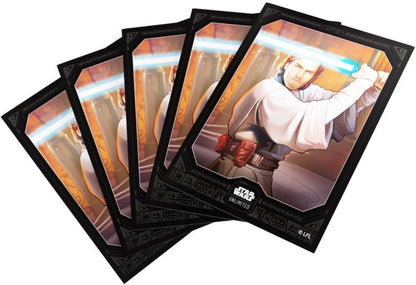 Gamegenic Wars Art Sleeves OBI-WAN Kenobi | Pack de 60 Ilustradas con Diseño Oficial y 1 Funda Transparente | Optimizado para Star Was Unlimited y Otros LCGs y TCGs, Multicolor (Asmodee GGS15061ML