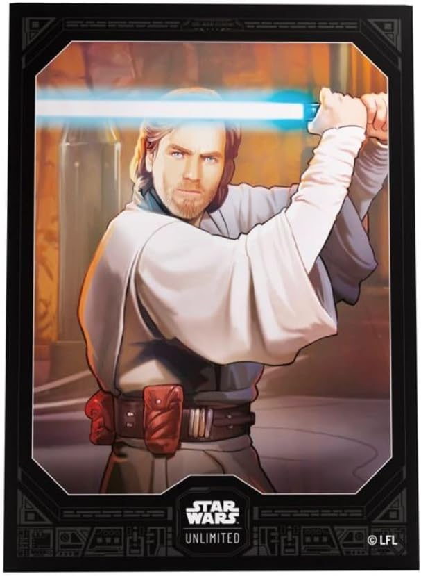 Gamegenic Wars Art Sleeves OBI-WAN Kenobi | Pack de 60 Ilustradas con Diseño Oficial y 1 Funda Transparente | Optimizado para Star Was Unlimited y Otros LCGs y TCGs, Multicolor (Asmodee GGS15061ML