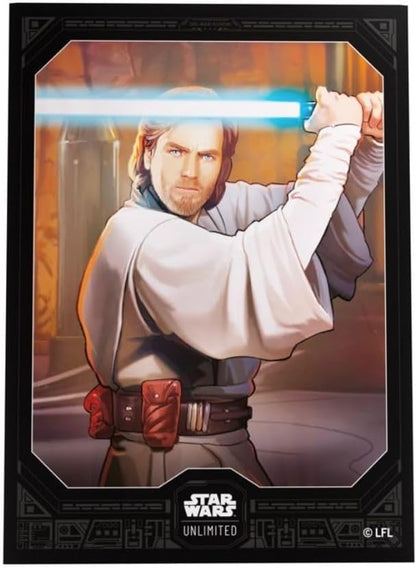 Gamegenic Wars Art Sleeves OBI-WAN Kenobi | Pack de 60 Ilustradas con Diseño Oficial y 1 Funda Transparente | Optimizado para Star Was Unlimited y Otros LCGs y TCGs, Multicolor (Asmodee GGS15061ML