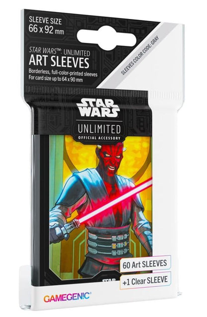 Gamegenic Wars Art Sleeves Darth Maul | Pack de 60 Ilustradas con Diseño Oficial y 1 Funda Transparente | Optimizado para Star Was Unlimited y Otros LCGs y TCGs, Multicolor (Asmodee GGS15062ML
