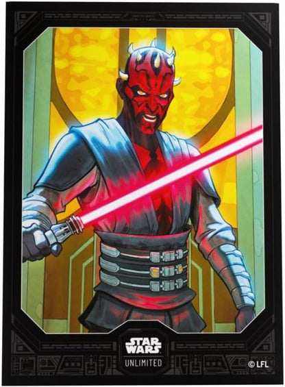 Gamegenic Wars Art Sleeves Darth Maul | Pack de 60 Ilustradas con Diseño Oficial y 1 Funda Transparente | Optimizado para Star Was Unlimited y Otros LCGs y TCGs, Multicolor (Asmodee GGS15062ML