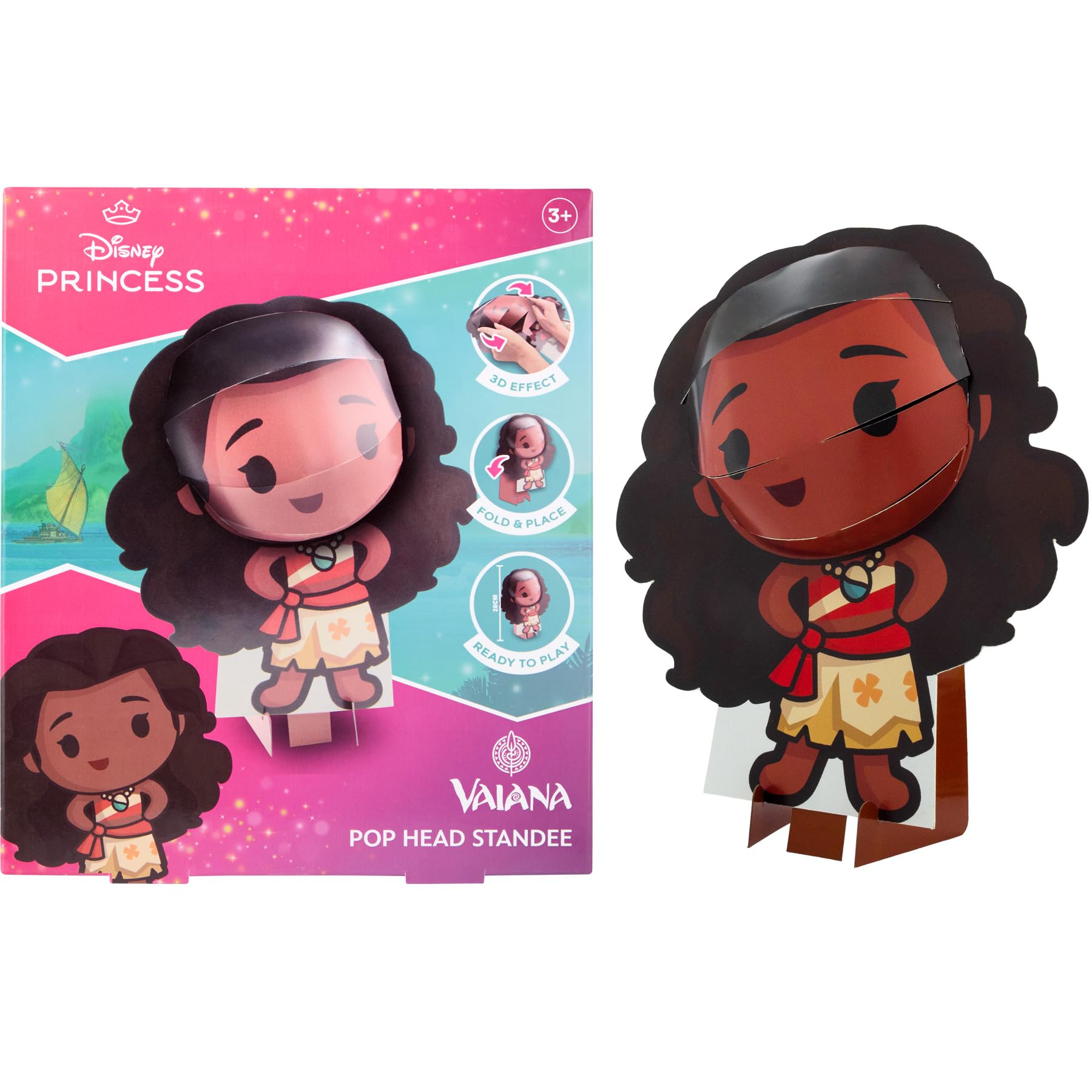 Disney Princess Belle Figur - 3D Pop Head 20 cm - Beauty and The Beast - Sammelfigur - Spielzeug Geschenkidee (DPB24335) (Vaiana