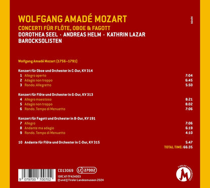 Wolfgang Amadeus Mozart: Konzerte für Flöte, Oboe & Fagott
