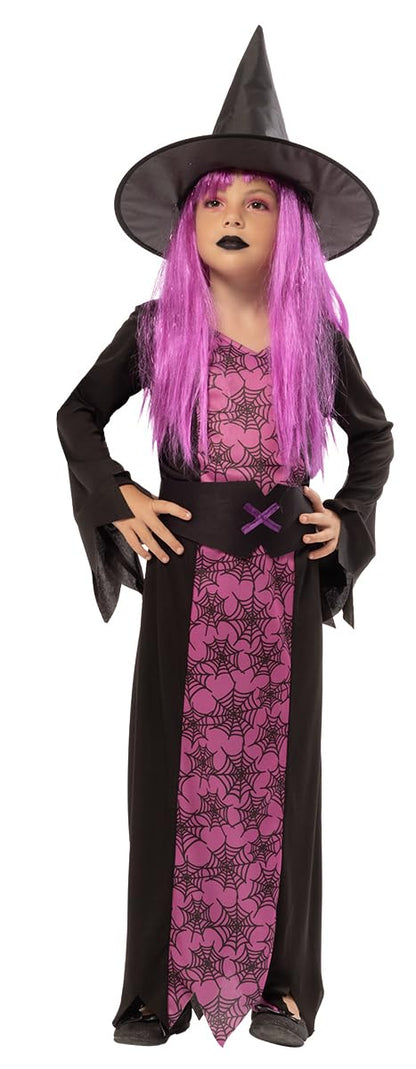 Rubies Lilafarbenes Hexenkostüm für Mädchen und Jungen, Kleid und Hut, offizielles Lizenzprodukt, Hexen-Kostüm für Halloween, Partys XXS (3-4 Jahre)