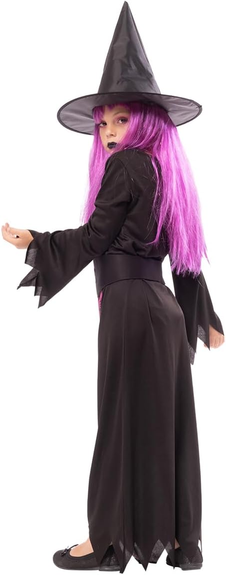Rubies Lilafarbenes Hexenkostüm für Mädchen und Jungen, Kleid und Hut, offizielles Lizenzprodukt, Hexen-Kostüm für Halloween, Partys XXS (3-4 Jahre)