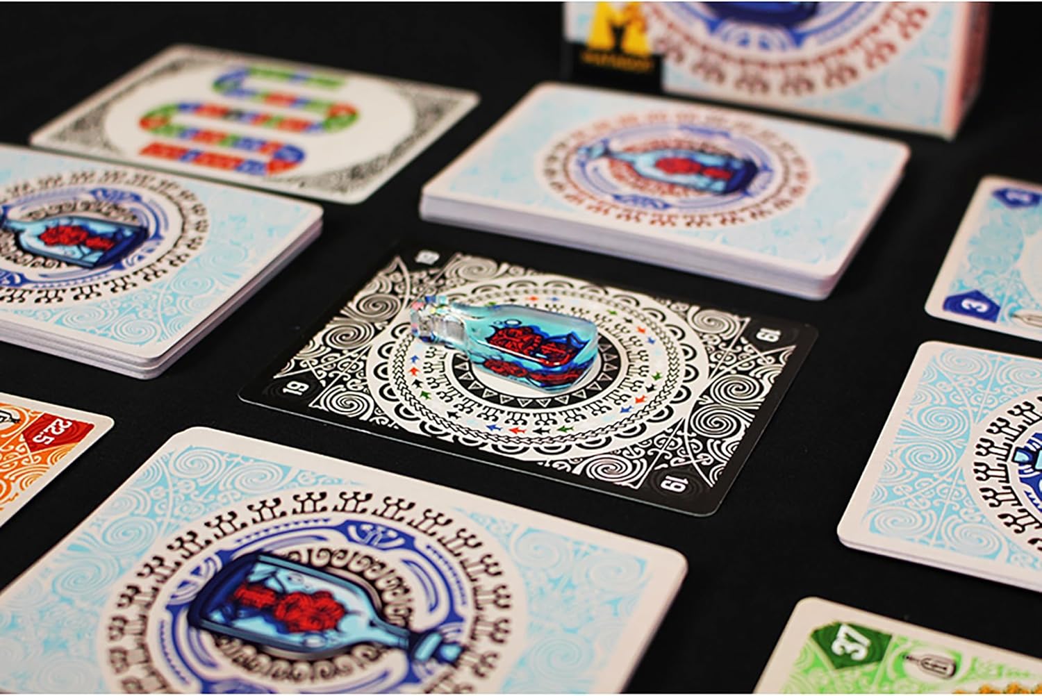 Matagot: Bottle Imp - New Edition, Strategy Card Game, Trick-Taking Game with Glass Bottles, Strategy & Bidding, Family, Ages 10+, 2-5 Players, 20 Min
