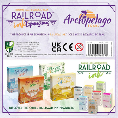 Railroad Ink Challenge: Archipelago Boards Set | Strategy Board Game Expansion | Roll and Write Dice Game | 1 to 4 Players | 20 Minutes | Ages 8+