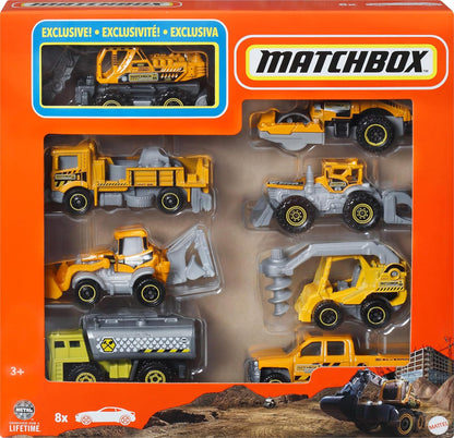 Matchbox Toy Cars or Trucks 8-Pack, Set of 8 Die-Cast 1:64 Scale Vehicles, Themed Multipack, Including 1 Exclusive (Styles May Vary