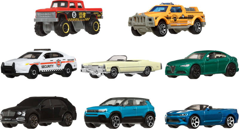 Matchbox Toy Cars or Trucks 8-Pack, Set of 8 Die-Cast 1:64 Scale Vehicles, Themed Multipack, Including 1 Exclusive (Styles May Vary