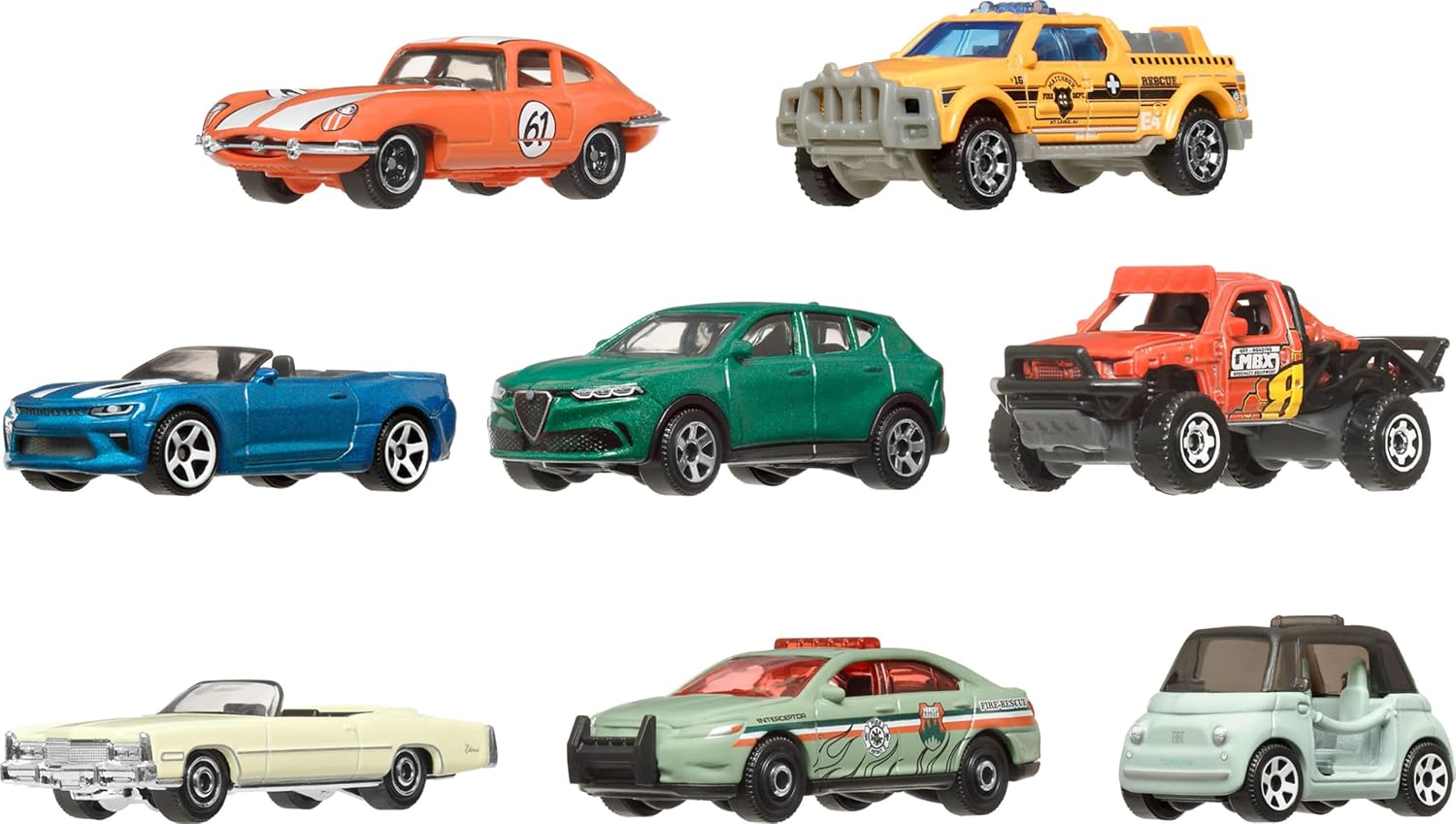 Matchbox Toy Cars or Trucks 8-Pack, Set of 8 Die-Cast 1:64 Scale Vehicles, Themed Multipack, Including 1 Exclusive (Styles May Vary