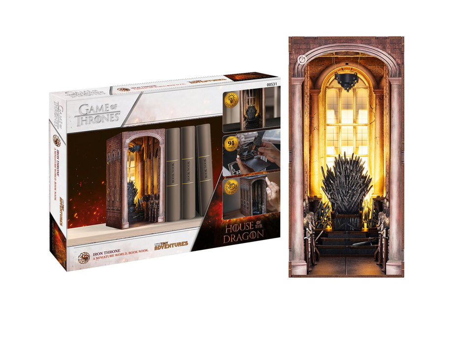 Revell Modellbausatz Tiny Adventures, Iron Throne, 3D Miniaturhaus, DIY Book Nook Holz Puzzle, Handgefertigtes Geschenk für Iron Throne Fans
