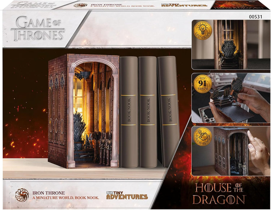 Revell Modellbausatz Tiny Adventures, Iron Throne, 3D Miniaturhaus, DIY Book Nook Holz Puzzle, Handgefertigtes Geschenk für Iron Throne Fans